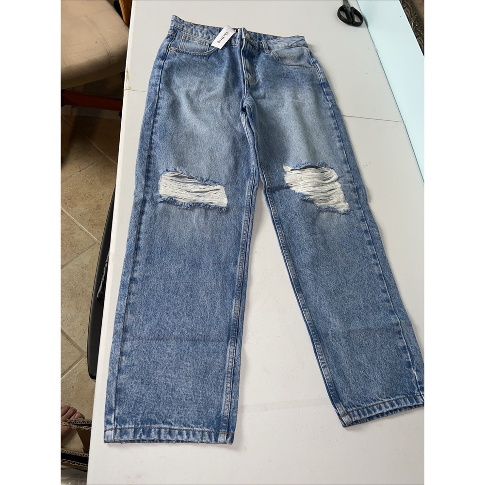 The Drop Jeans Luca Disstressed Women's High Rise